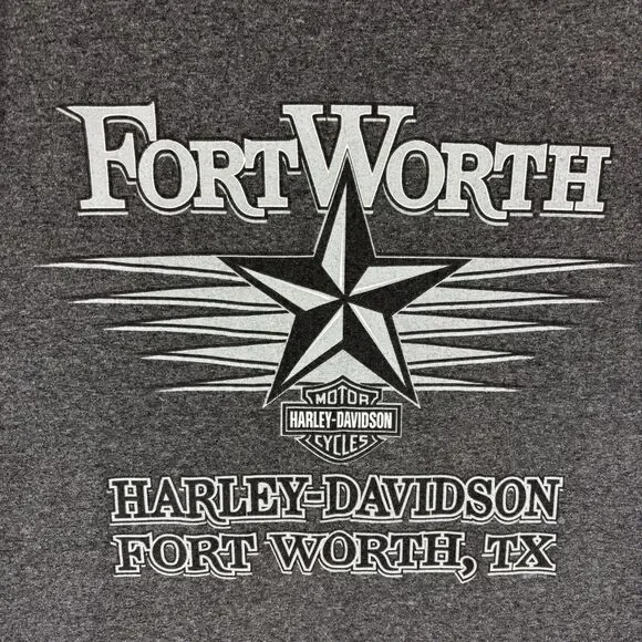 Harley-Davidson T-Shirt Men’s Medium Girl Skull Gray Fort Worth Texas - Picture 7 of 11